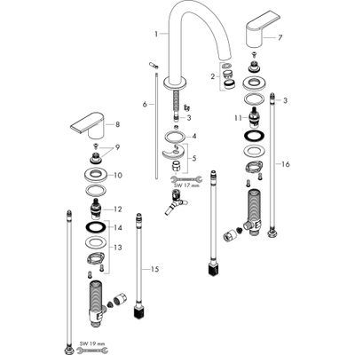 Hansgrohe 3-Loch Waschtischarmatur Vernis Shape, Farbe chrom Bild 2