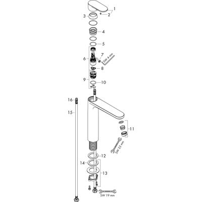 Hansgrohe Einhebel-Waschtischmischer 190, ohne Ablaufgarnitur, Farbe schwarz Bild 2