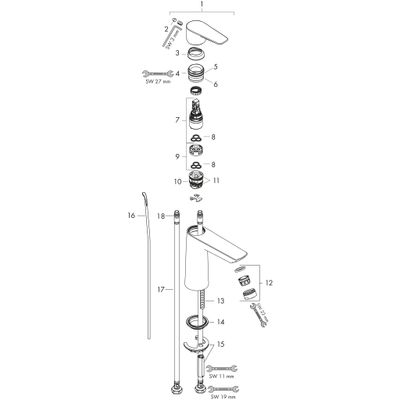 Hansgrohe Einhebel-Waschtischmischer 110, CoolStart, mit Ablaufgarnitur, Ausladung 112 mm, brush.Bron, Farbe bronze Bild 3