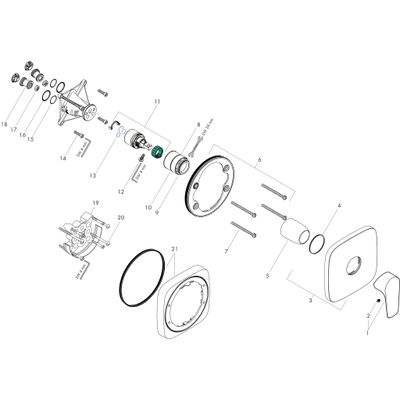 Hansgrohe Farbset Talis E verchromt für Einhand-Unterputz-Brausebatterie, 155 x 155 mm, Farbe chrom Bild 2