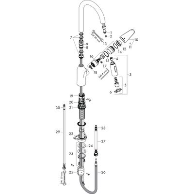 Hansgrohe Spültischmischer 220 Focus M42 Ausziehbrause 2jet, 400 mm, Farbe chrom Bild 3