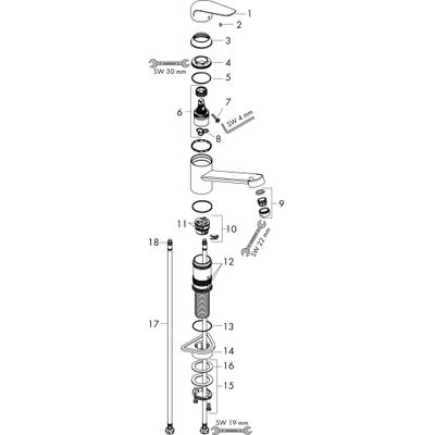 Hansgrohe Spültischmischer 100 Focus M42 Eco CoolStart, EcoSelection 1jet, 145 mm, Farbe chrom Bild 3