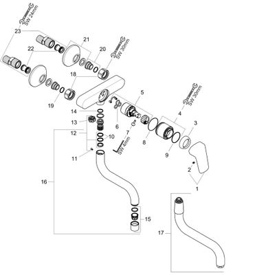 Hansgrohe Einhebel-Spültischmischer Logis M31 Wandmodell, 1jet, 213 mm, Farbe chrom Bild 2