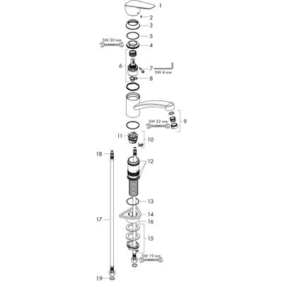 Hansgrohe Spültischmischer 160 Logis M31 Eco CoolStart 1jet, 234 mm, Farbe chrom Bild 2