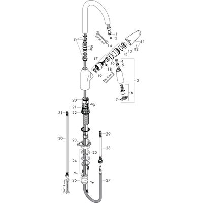 Hansgrohe Spültischmischer 180 Focus M42 Eco Ausziehbrause 2jet, Farbe chrom Bild 2