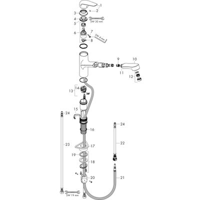 Hansgrohe Spültischmischer 150 Focus M42 Eco Ausziehauslauf 1jet, Farbe chrom Bild 2