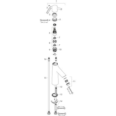 Hansgrohe Waschtischmischer 100 Talis S LowFlow, ohne Ablaufgarnitur, Farbe chrom Bild 3