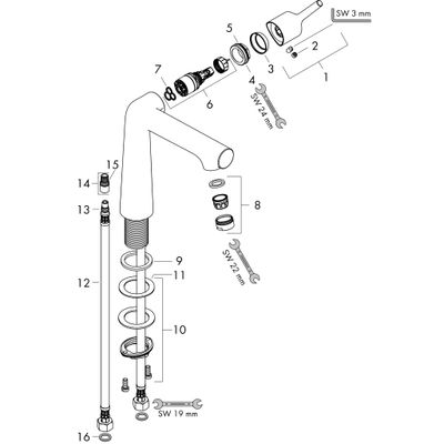 Hansgrohe Waschtischmischer 250 Talis S, ohne Ablaufgarnitur, Farbe chrom Bild 2