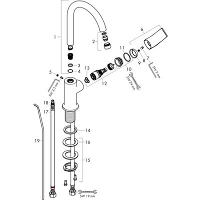 Hansgrohe S Einhebel-Waschtischmischer 210, mit Ablaufgarnitur, schwenkbar, Farbe chrom Bild 3