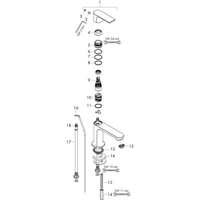 Hansgrohe E Einhebel-Waschtischmischer 80, mit Ablaufgarnitur, Farbe chrom Bild 3