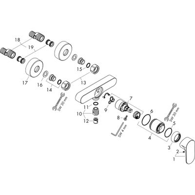 Hansgrohe Einhebel-AP-Brausemischer, Farbe chrom Bild 4