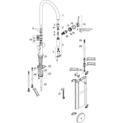 Hansgrohe Spültischmischer 210 Talis M54 Ausziehbrause 2jet sBox edelstahl-optik, 435 mm, Farbe silber Bild 4