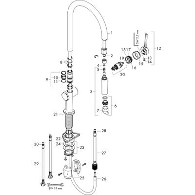 Hansgrohe Spültischmischer 210 Talis M54 Ausziehauslauf 1jet edelstahl-optik, 435 mm, Farbe silber Bild 2