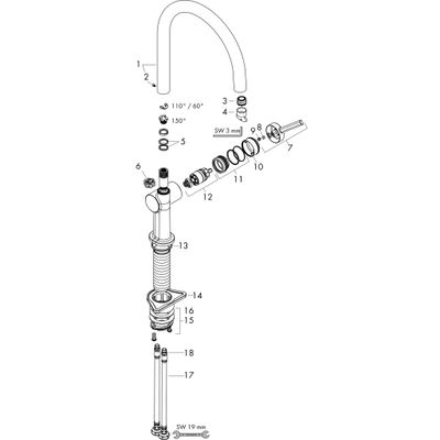 Hansgrohe Spültischmischer 220 Talis M54 1jet matt, 390 mm, Farbe schwarz Bild 2