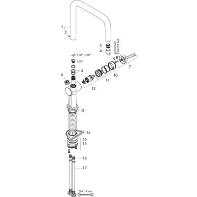 Hansgrohe Spültischmischer U 220 Talis M54 1jet edelstahl-optik, 339 mm, Farbe silber Bild 2