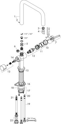 Hansgrohe Spültischmischer U 220 Talis M54 Geräteabsperrventil 1jet, 339 mm, Farbe chrom Bild 2