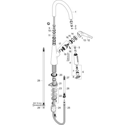 Hansgrohe Spültischmischer 200 Talis M51 Ausziehbrause 2jet edelstahl-optik, 400 mm, Farbe silber Bild 3