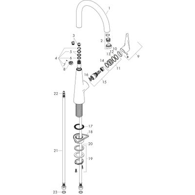 Hansgrohe Spültischmischer 220 Talis M51 1jet edelstahl-optik, 335 mm, Farbe silber Bild 3