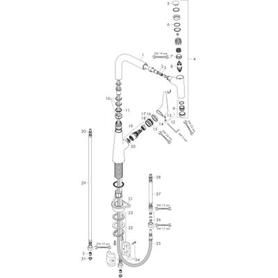 Hansgrohe Spültischmischer 220 Talis Select M51 Ausziehauslauf 1jet edelstahl-optik, 335 mm, Farbe silber Bild 3