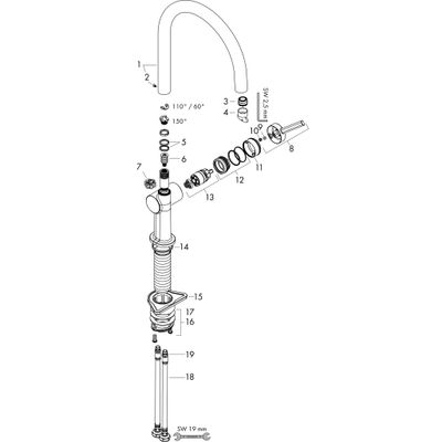 Hansgrohe Spültischmischer 220 Talis M54 Eco 1jet, Farbe chrom Bild 2