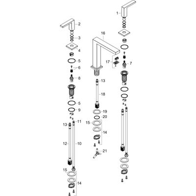 Hansgrohe 3-Loch WTA 150 Tecturis E, mit Push-Open Ablaufgarnitur MSW, Farbe schwarz Bild 3