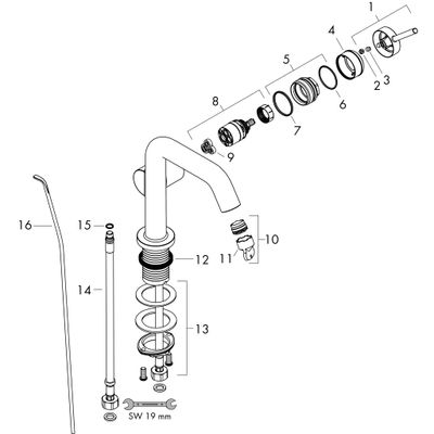 Hansgrohe WTM 110 Tecturis S Fine CoolStart, mit Zugstangen-Ablaufgarnitur BBR, Farbe bronze Bild 4