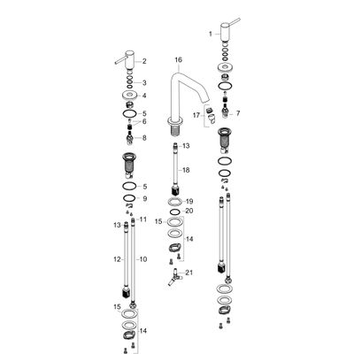 Hansgrohe 3-Loch WTA 150 Tecturis S, mit Push-Open Ablaufgarnitur MW, Farbe weiß Bild 3