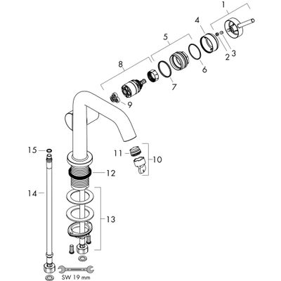 Hansgrohe WTM 150 Tecturis S Fine CoolStart EcoSmart+ mit Push-Open Ablaufg. BBR, Farbe bronze Bild 3