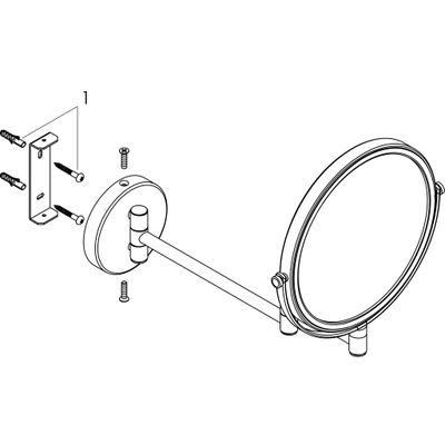 Hansgrohe Rasierspiegel Logis Universal, ohne Licht, 255 x 257 mm, Farbe chrom Bild 3