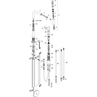Hansgrohe 2-Loch SPTM 200 Metris Select M71 Ausziehauslauf 1jet sBox edelstahl-optik, 320 mm, Farbe silber Bild 5