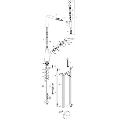 Hansgrohe Spültischmischer 320 Metris Select M71 Eco Ausziehauslauf 1jet sBox, Farbe chrom Bild 2