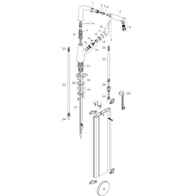Hansgrohe Spültischmischer 320 Metris M71 Ausziehauslauf 1jet sBox edelstahl-optik, 356 mm, Farbe silber Bild 3