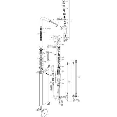 Hansgrohe 2-Loch SPTM 200 Metris Select M71 Ausziehbrause 2jet sBox, 320 mm, Farbe chrom Bild 9
