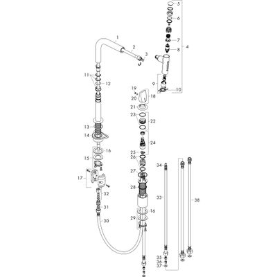 Hansgrohe 2-Loch SPTM 200 Metris Select M71 Ausziehbrause 2jet, 445 mm, Farbe chrom Bild 5