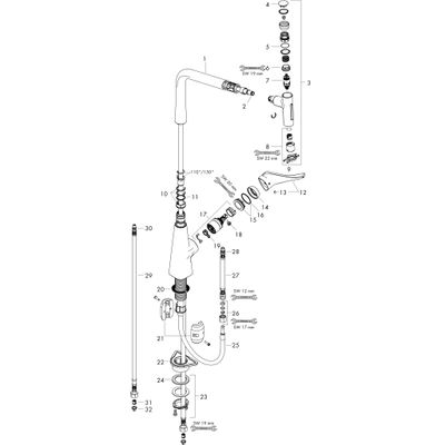 Hansgrohe Spültischmischer 320 Metris Select M71 Ausziehbrause 2jet, 445 mm, Farbe chrom Bild 2