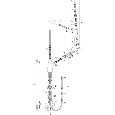 Hansgrohe Spültischmischer 240 Metris Select M71 Ausziehbrause 2jet, 350 mm, Farbe chrom Bild 2