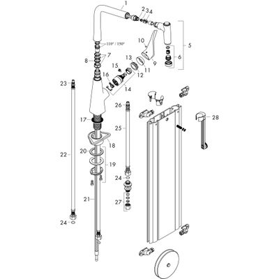 Hansgrohe Spültischmischer 320 Metris M71 Eco Ausziehbrause 2jet sBox, Farbe chrom Bild 2