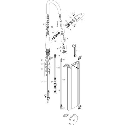 Hansgrohe Spültischmischer 160 Talis M51 Ausziehbrause 2jet sBox edelstahl-optik, 350 mm, Farbe silber Bild 3