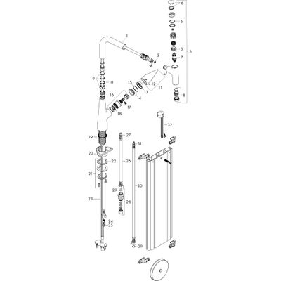 Hansgrohe Spültischmischer 300 Talis Select M51 Ausziehauslauf 1jet sBox edelstahl-optik, 405 mm, Farbe silber Bild 3