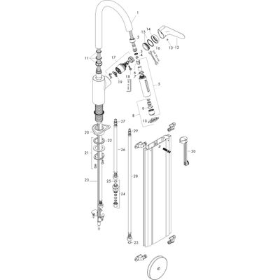 Hansgrohe Spültischmischer 240 Focus M41 Ausziehbrause 2jet sBox edelstahl-optik, 406 mm, Farbe silber Bild 4