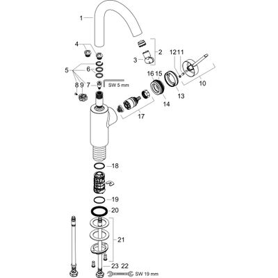 Hansgrohe WTM 210 Zesis S, mit Schwenkauslauf, ohne Ablaufgarnitur, Farbe chrom Bild 6