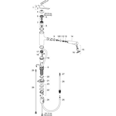 Hansgrohe Spültischmischer 150 Zesis M33 Ausziehbrause 2jet matt, Farbe schwarz Bild 2