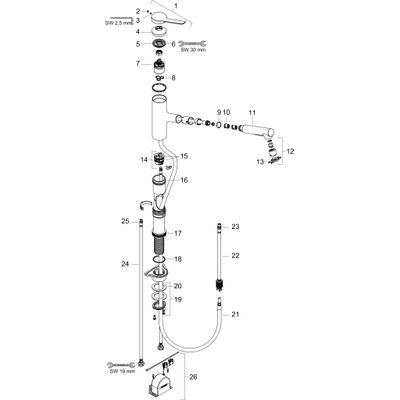 Hansgrohe Spültischmischer 150 M33 Ausziehbrause 2jet, sBox lite, Farbe chrom Bild 2