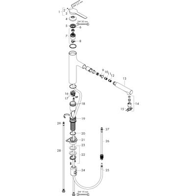 Hansgrohe Spültischmischer 160 Zesis M33 Metall Ausziehbrause Pro 2jet MB, Farbe schwarz Bild 2