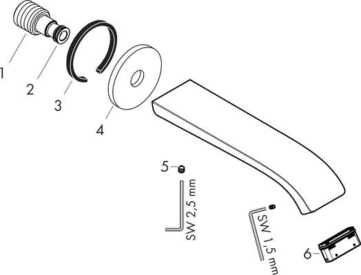 Hansgrohe Wanneneinlauf Vivenis matt, 202 mm, Farbe weiß Bild 2