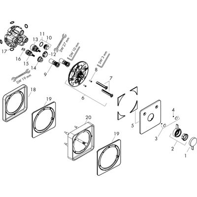 Hansgrohe Fertigset UP-Mischer DuoTurn Q, 2 Verbraucher, Farbe chrom Bild 5