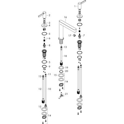 Hansgrohe 3-Loch Waschtischarmatur 110 Finoris, mit Push-Open Ablaufgarnitur matt, Farbe schwarz Bild 3