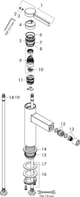 Hansgrohe Bidetmischer Finoris, mit Push-Open Ablaufgarnitur matt, Farbe schwarz Bild 3