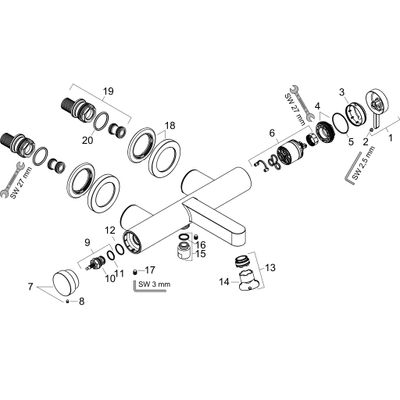 Hansgrohe Wannenmischer Aufputz Finoris, Farbe chrom Bild 2