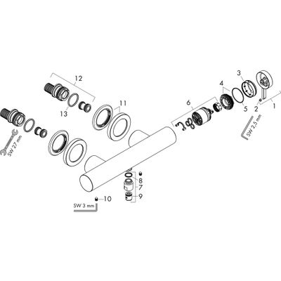 Hansgrohe Brausenmischer Aufputz Finoris matt, Farbe weiß Bild 2